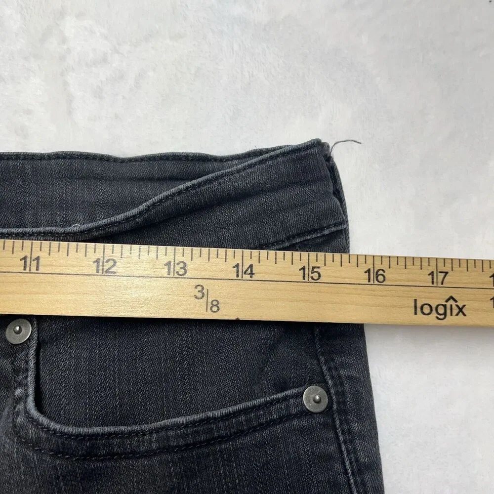 Madewell 9” Highrise Skinny Women’s Size 31‎ Raw Hem Button Fly Black Grunge - Picture 2 of 11